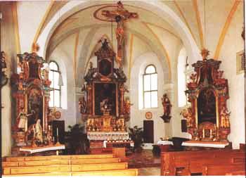 Innenaufnahme der Pfarrkirche St. Laurentius in Ainring